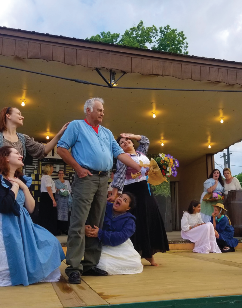 Actors on an outdoor stage